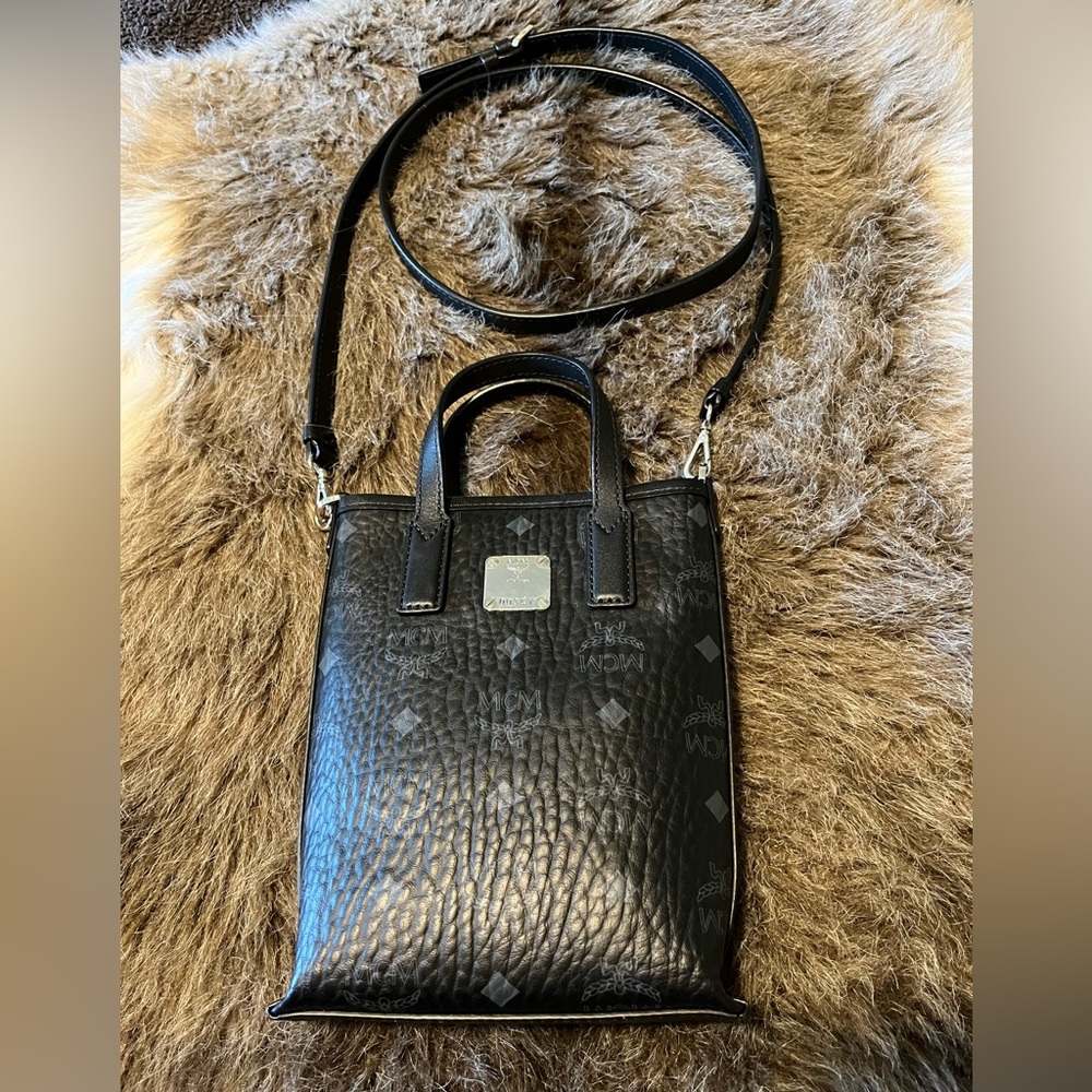 MCM Black Leather Aren Crossbody Bag